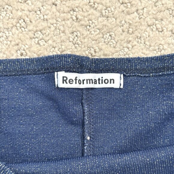 Reformation Isabella Top in Navy Sparkle Sleeveless Camisole Women’s Size Small - Picture 4 of 7